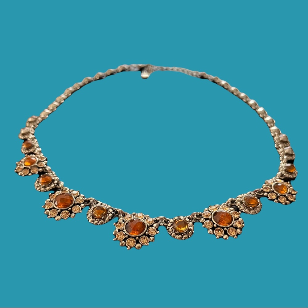 Silver tone designer necklace